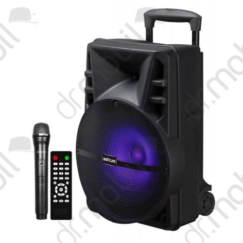 Hordozható bluetooth hangszóró Astrum TM140 "Trolley" 15.0", 40W, FM, USB, MicroSD, színes LED világítás, távirányító, mikrofon